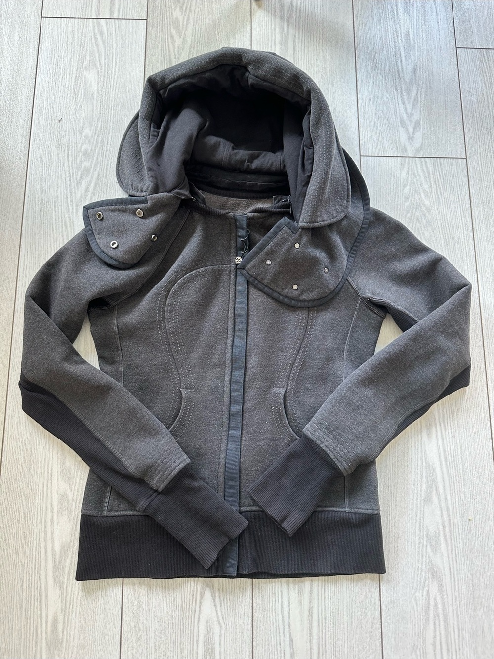 Lululemon Dark Gray Zip Hoodie with Oversized Hood